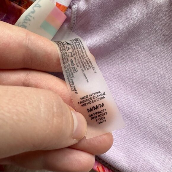 Raisins | Tropical Sunset Hawaiian Floral Print Bikini Top | Size Medium - Picture 9 of 9